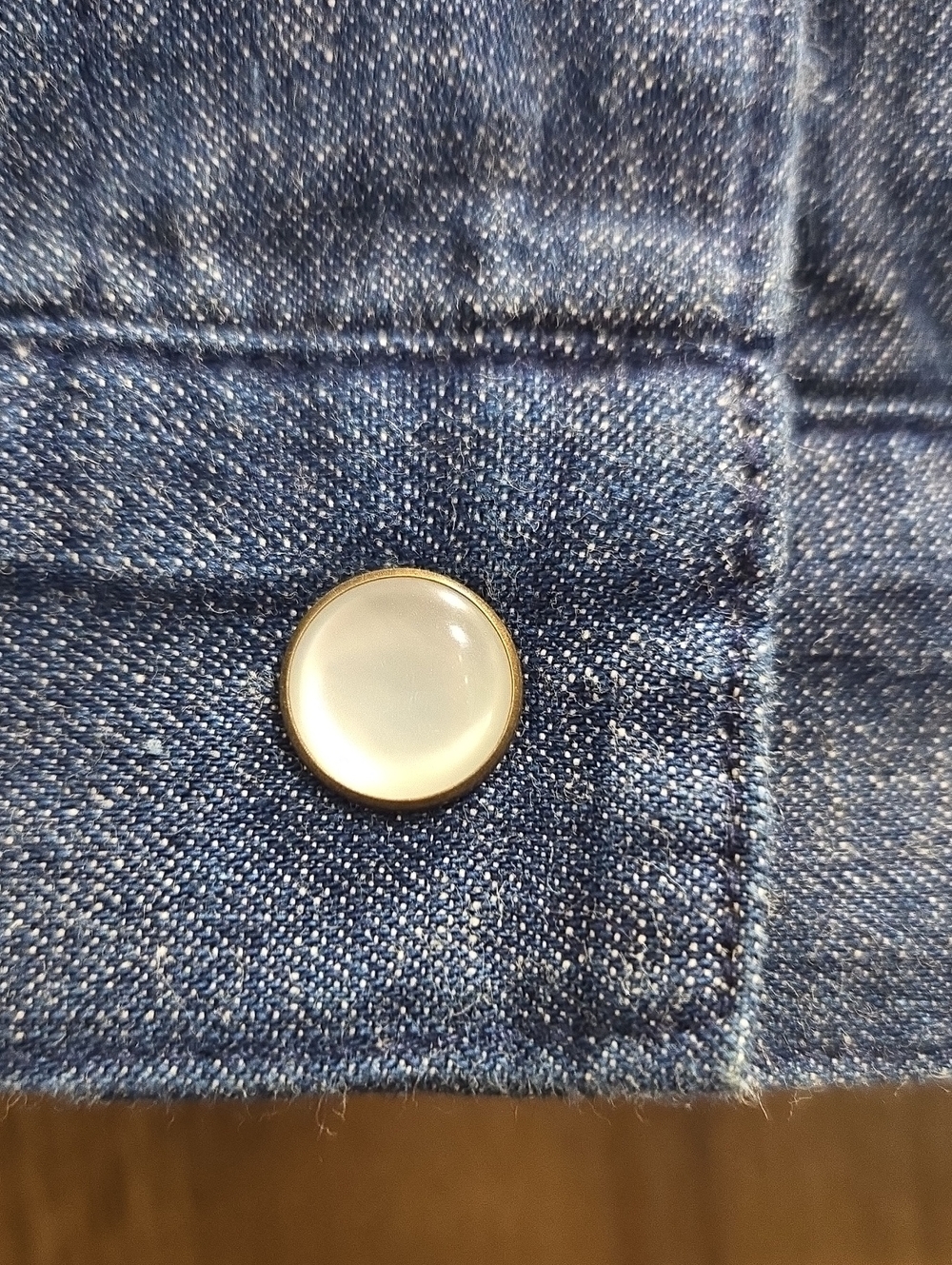 Marine Layer Embroidered Cropped Jacket in Indigo Stars Blue White-Size Small - Picture 7 of 15